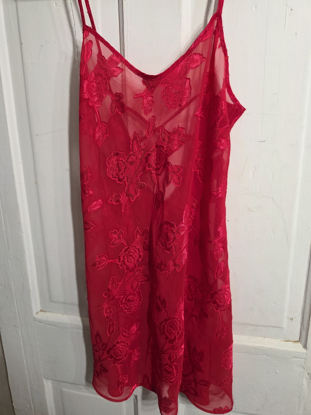 Secret Treasures Red Floral Lace Slip